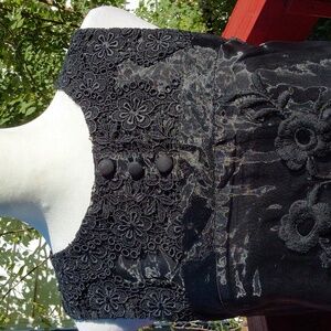 H&M Black Lace and Organza Mini Dress